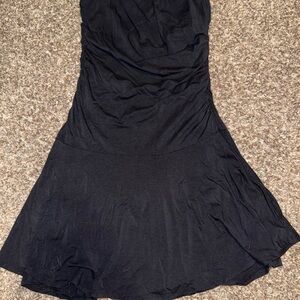 Abercrombie & Fitch Black Strapless Ruched Dress
